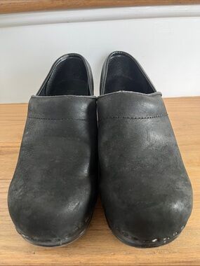 Bjorndal Black Slip-On Leather Clogs